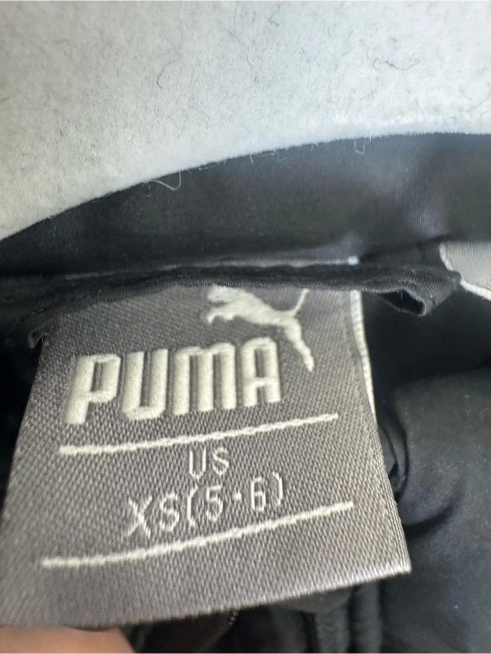 Puma Boys Black Puffer Vest Red Logo Full Zip XS 5/6
